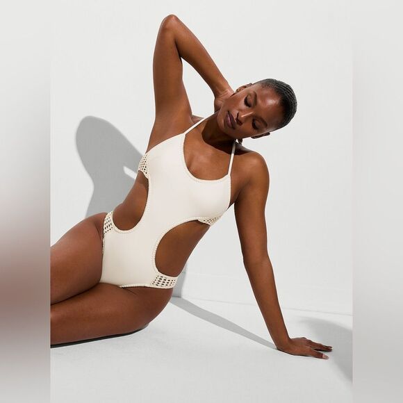 NWOT Victoria's Secret Archives Crochet Scuba Cheeky Monokini One-Piece Swimsuit - Picture 2 of 5